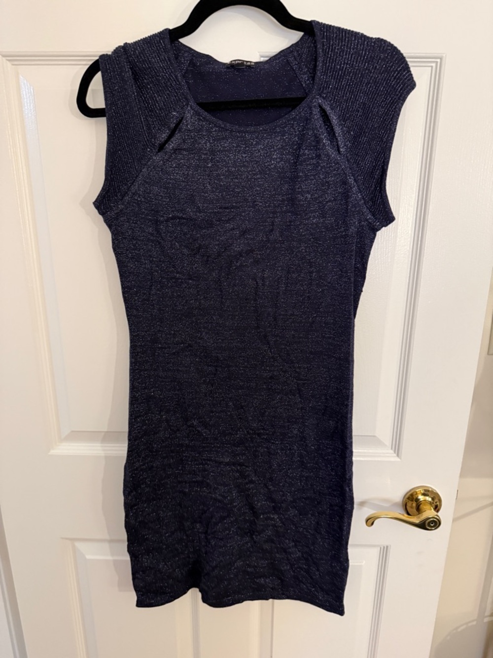 Express Navy Sparkle Knit Dress